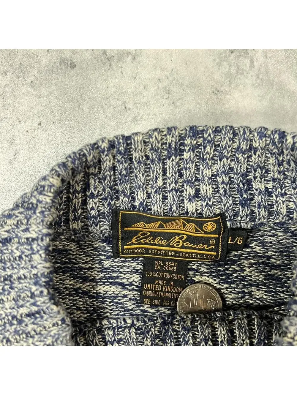 Vintage 90’s Blue Eddie Bauer Cable Knit Sweater